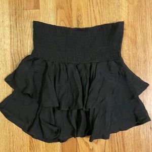 Black ruffle skirt